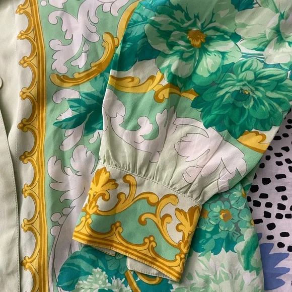 Vintage ESCADA 100% silk shirt size 38 EU or 10 US opulent design - Picture 5 of 10